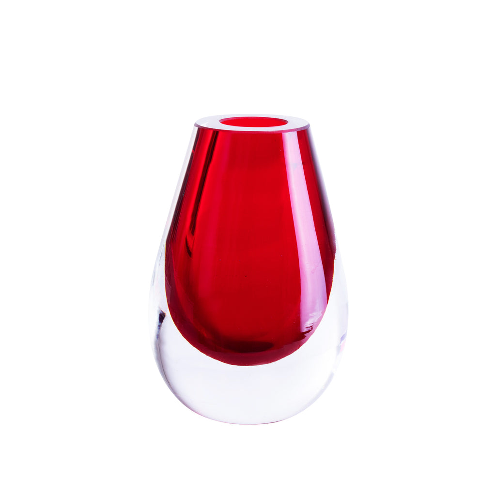 Drop Teardrop Glass Vase – Red showcasing Dutch Design with functional design, handblown glass, and minimalist home decor style