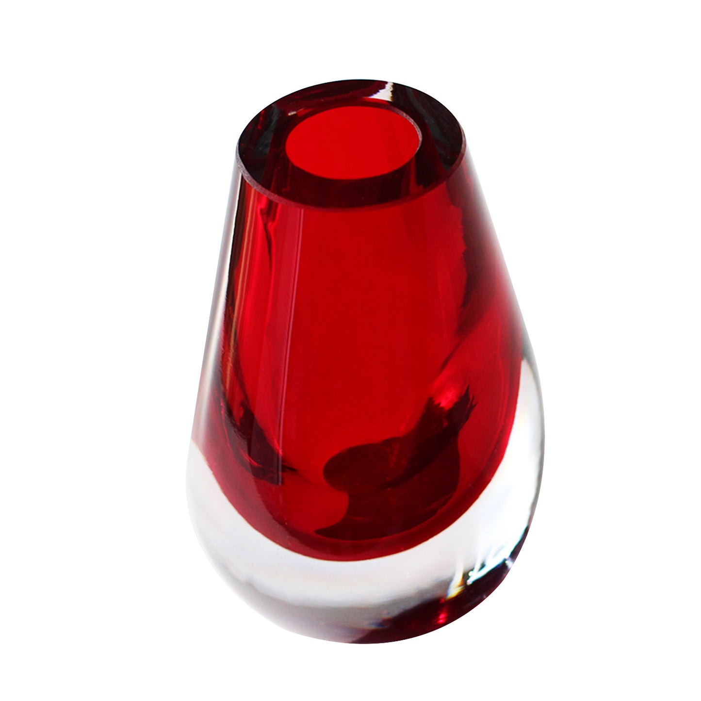 Drop Red Vase  - Thick Glass - Mount Blown - Eco-Friendly