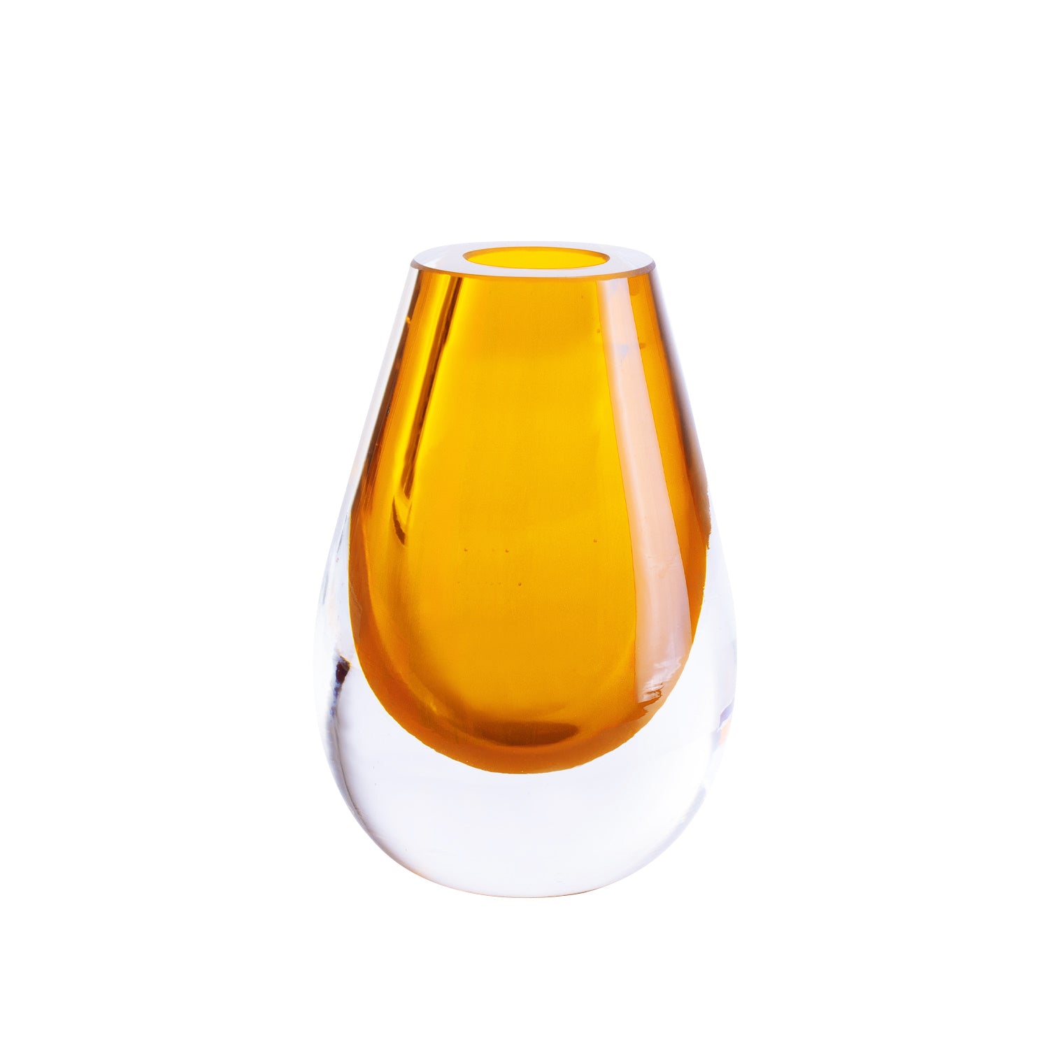 Drop Teardrop Glass Vase – Yellow with handblown glass and Dutch Design, a minimalist functional design for modern decor.