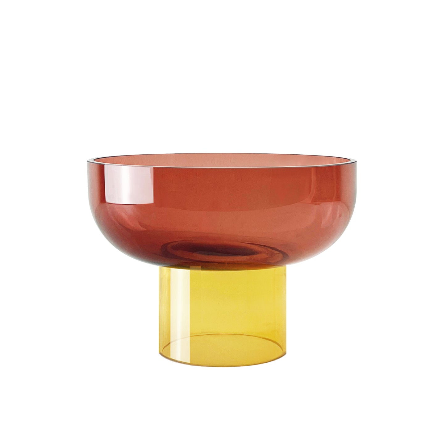 Tip Top Glass Bowl Small Pink and Yellow - Bowl - Reversible - Dual Sided - Soda Lime Glass