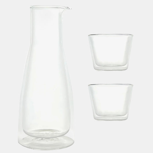 Rocks Set Clear – Double-Wall - Set Carafe & 2 Glasses