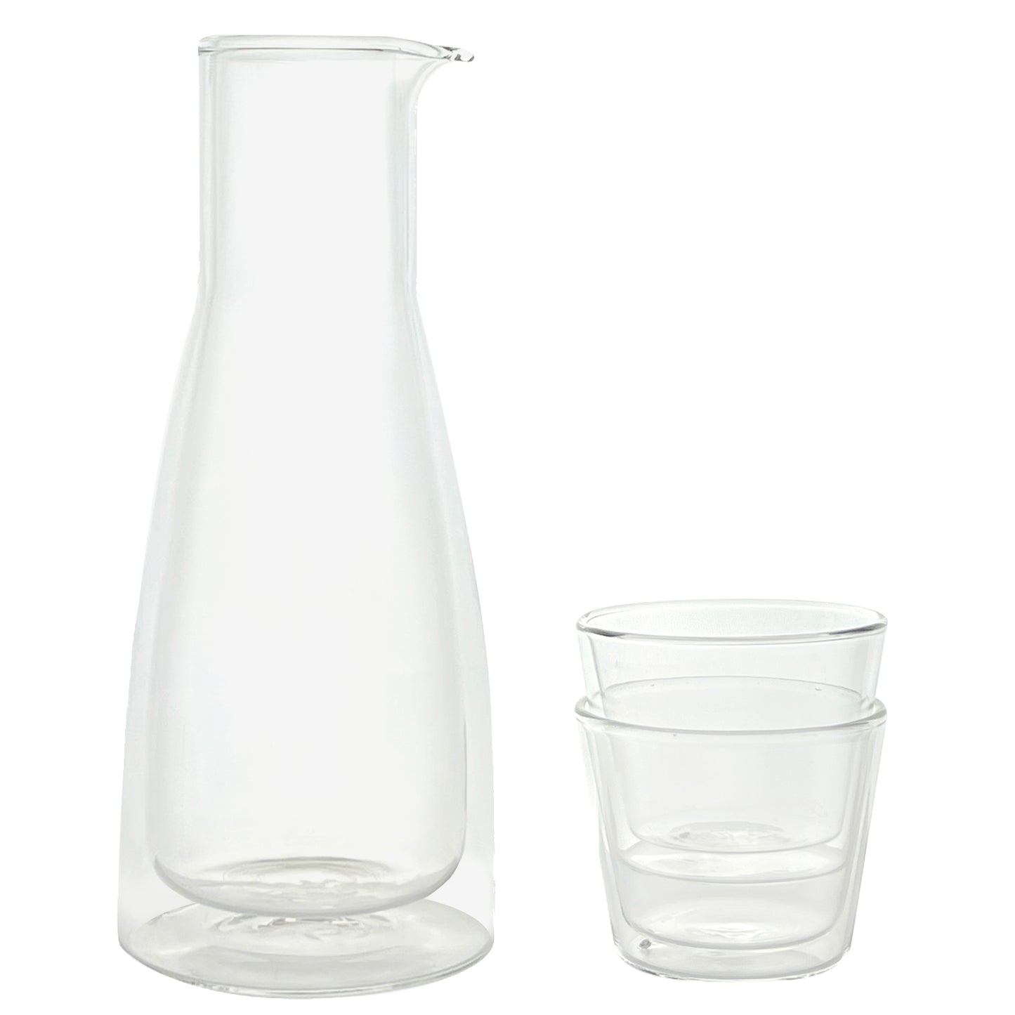 Rocks Set Clear – Double-Wall - Set Carafe & 2 Glasses