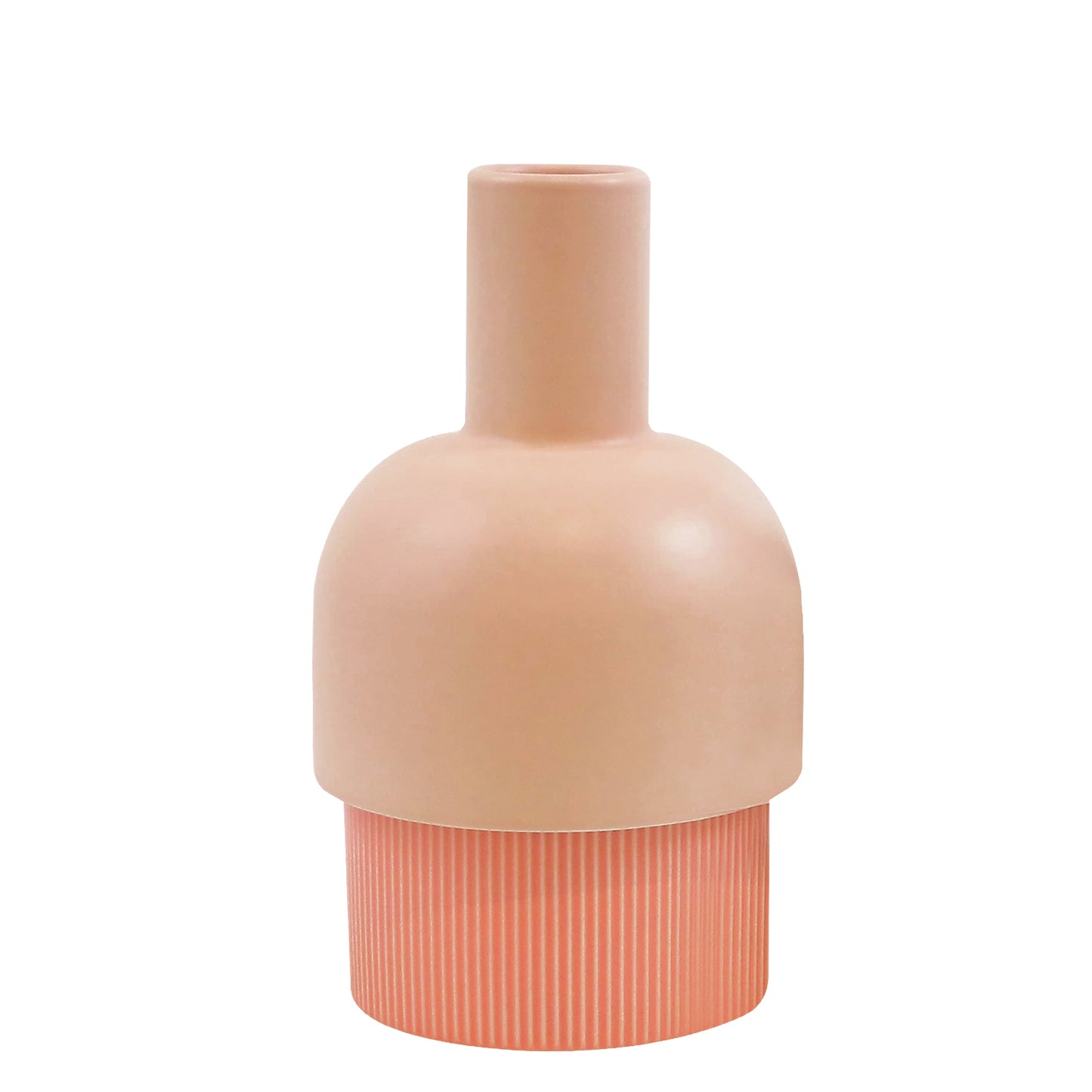 Flip Med Nude and Coral Ceramic Vase