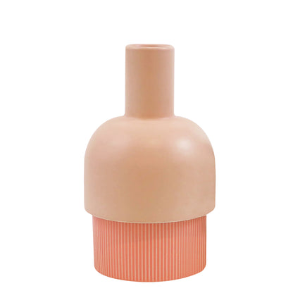 Flip Med Nude and Coral Ceramic Vase