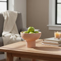 Tip Top Small Ceramic Bowl – Nude Small holding green apples on wooden table in minimalist living space Dutch Design Functional Design