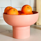 Tip Top XL Ceramic Bowl – Coral XL filled with oranges on a white kitchen counter, Dutch Design, Functional Design