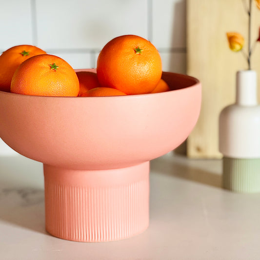 Tip Top XL Coral Ceramic Bowl