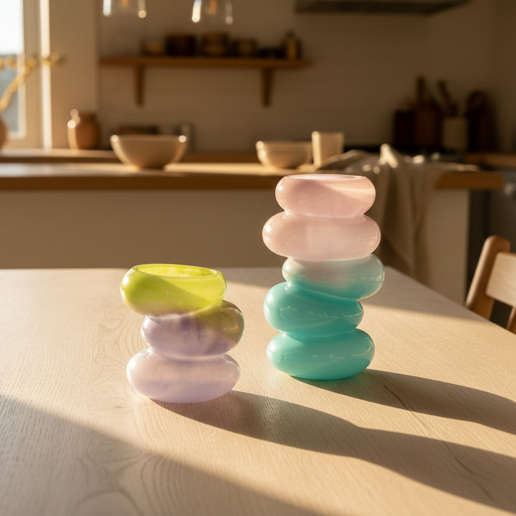 Cloudnola swirl vase colorful glass