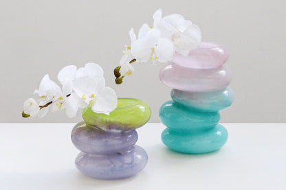 Swirl Aqua & Lime Vase Set