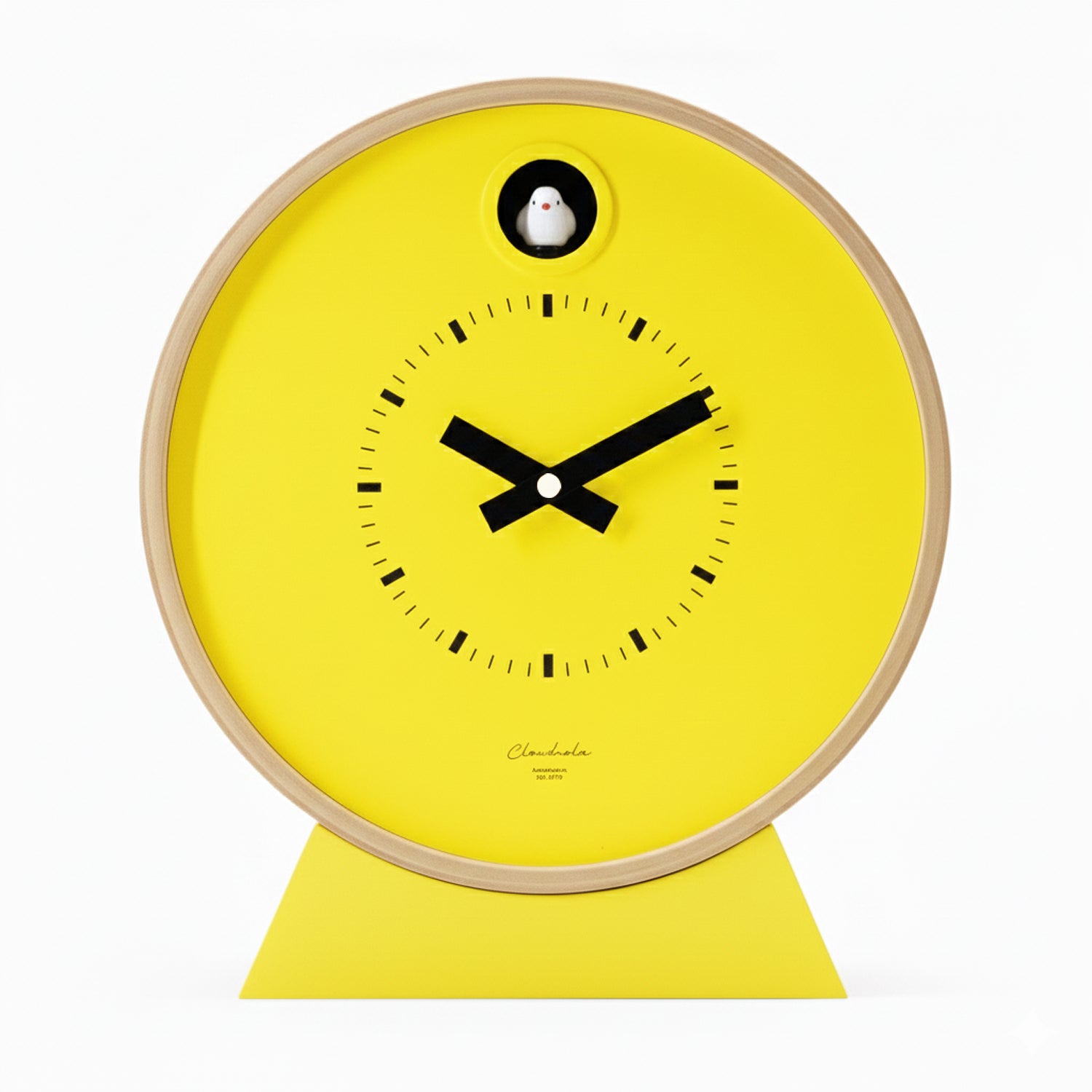 Yellow Modern Cuckoo Clock with Stand | Cloudnola