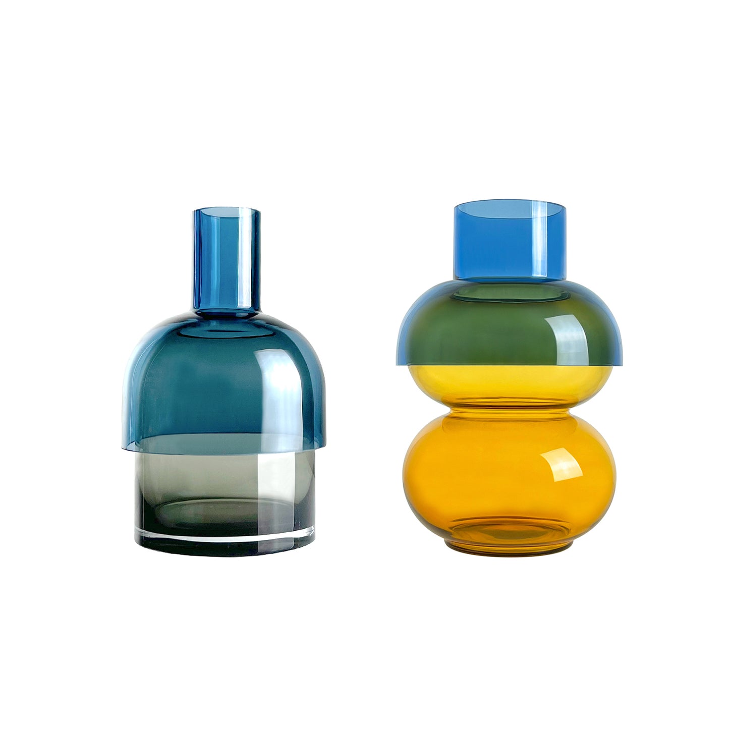 Fusion Blue Med Set - Vase