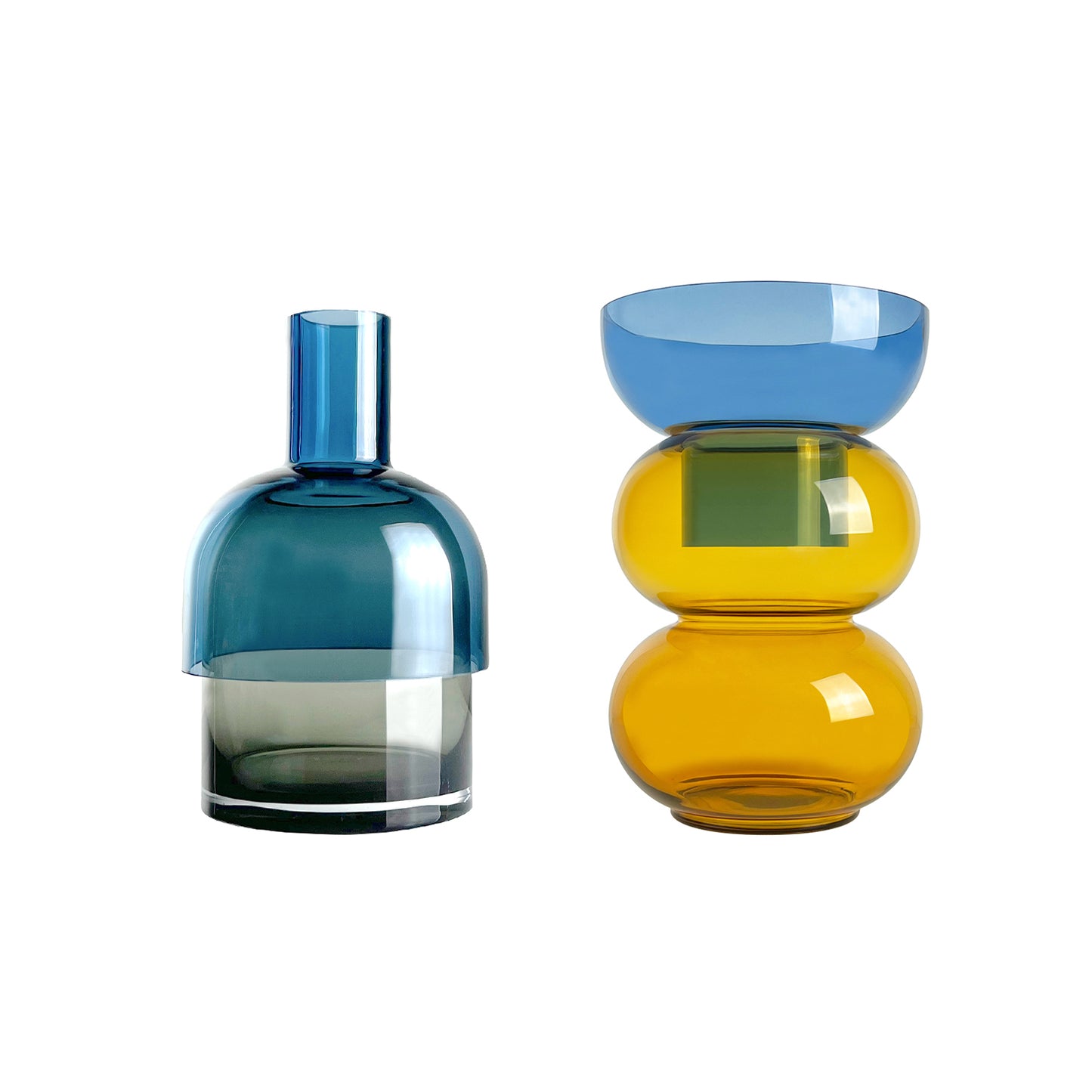 Fusion Blue Med Set - Vase