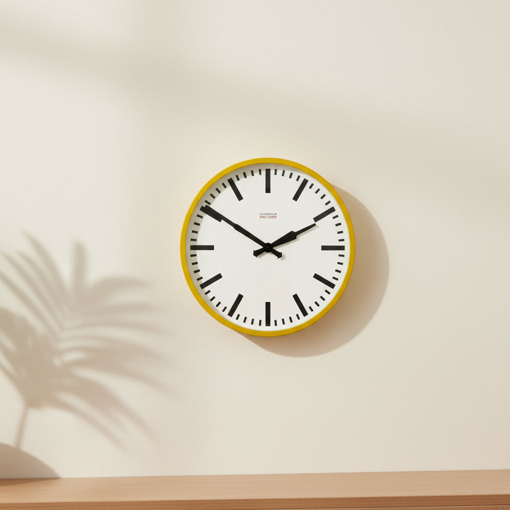 Yellow Clock – Factory Yellow Station XL – Wall Clock | Cloudnola