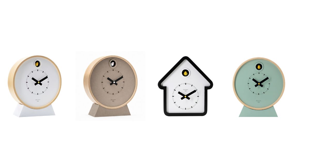 Sage Green Dot Modern Cuckoo Clock with Stand