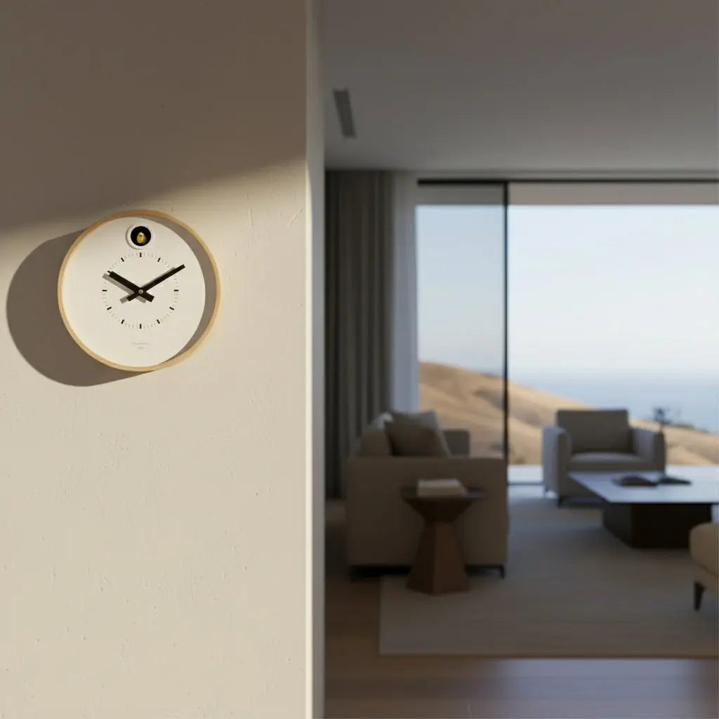 White Modern Cuckoo Clock with Stand | Cloudnola
