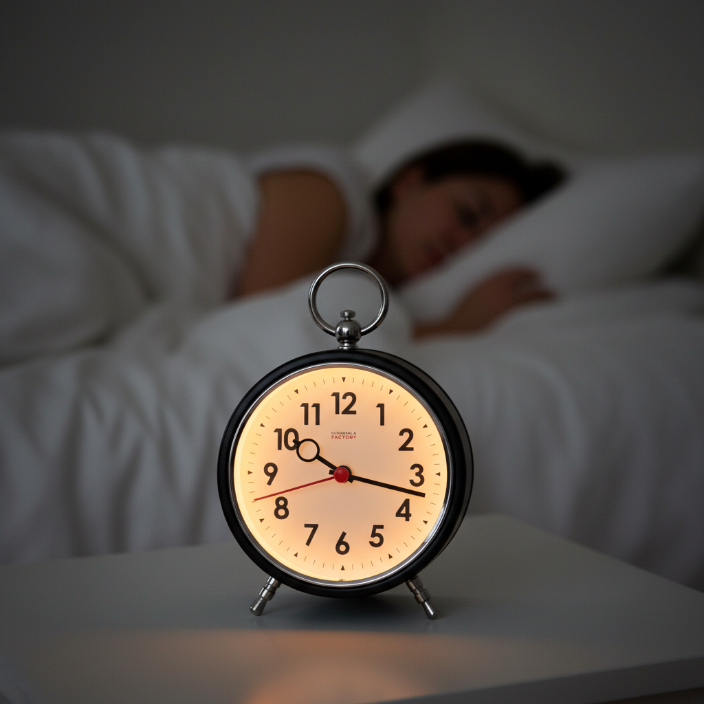 Factory Black Alarm Clock