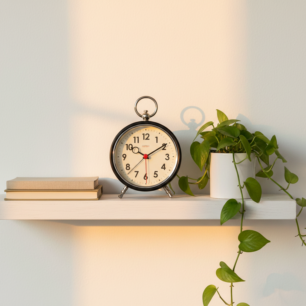 Factory Black Alarm Clock