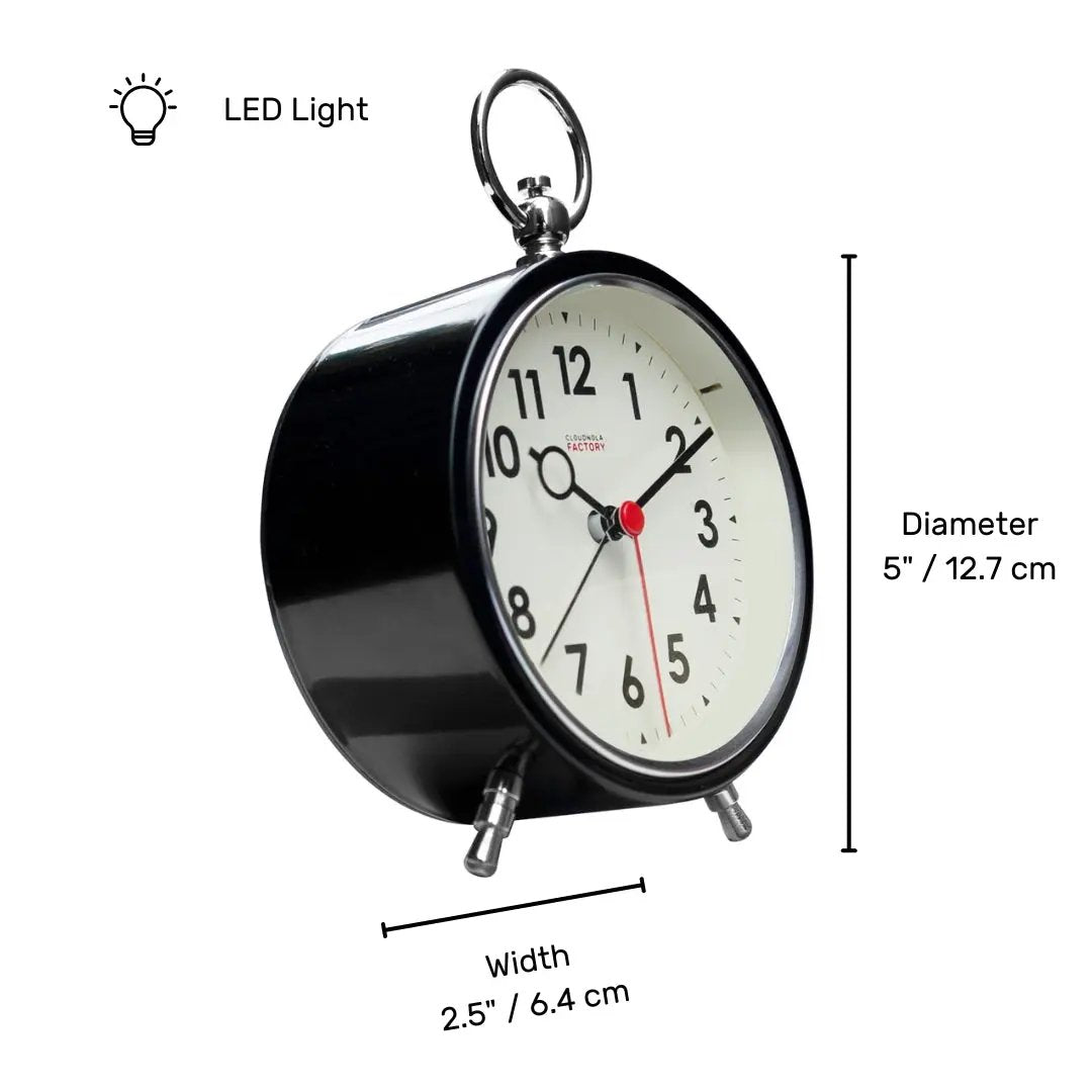 Factory Black Alarm Clock Cloudnola