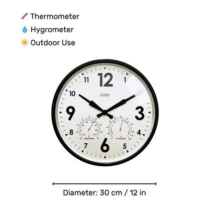 Factory Black Outdoor Clock Cloudnola