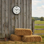 Factory Black Outdoor Clock Cloudnola
