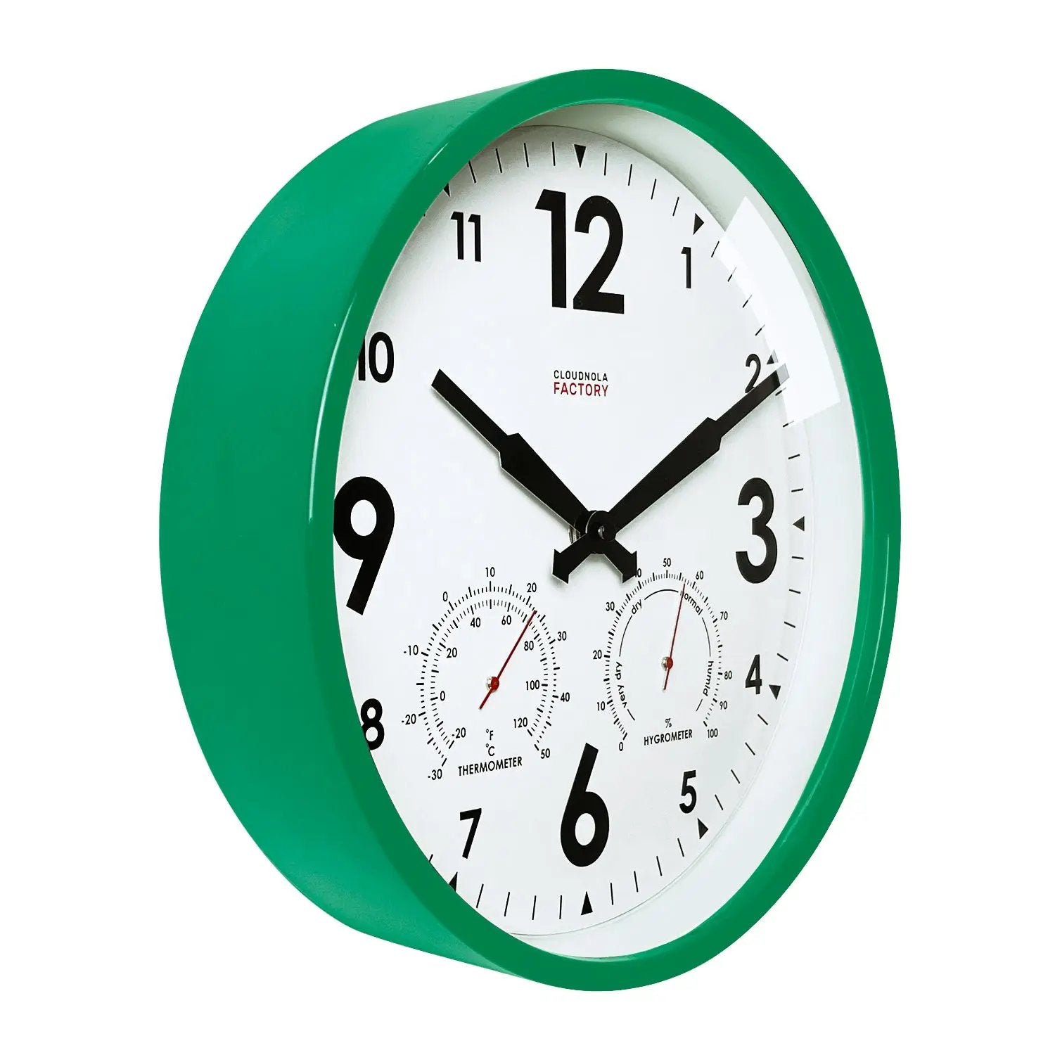 Factory Green Outdoor Clock Cloudnola