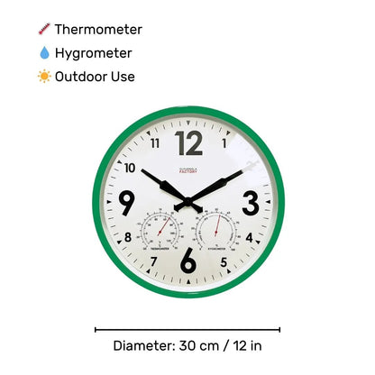 Factory Green Outdoor Clock Cloudnola