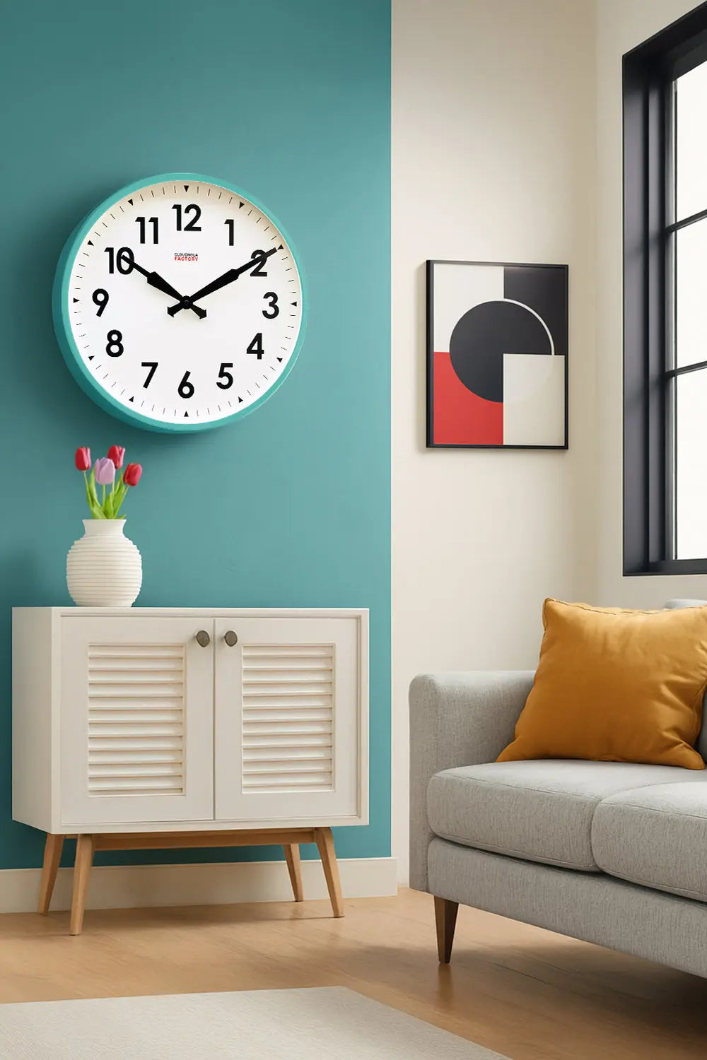 Factory Turquoise XL Clock Cloudnola