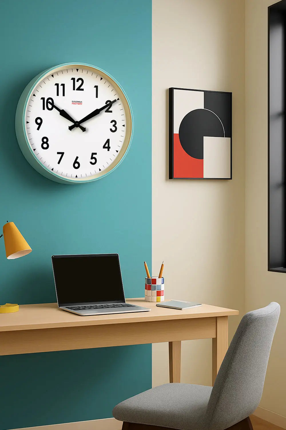 Factory Turquoise XL Clock Cloudnola