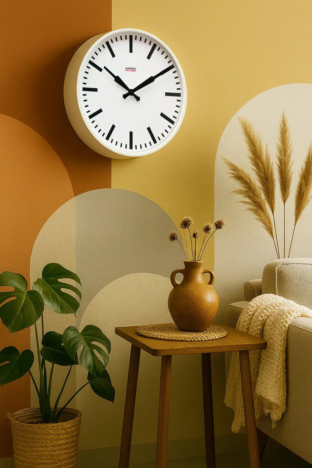 Factory White XL Clock Cloudnola