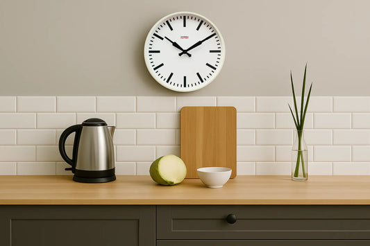 Factory White XL – White Wall Clock | Cloudnola Cloudnola