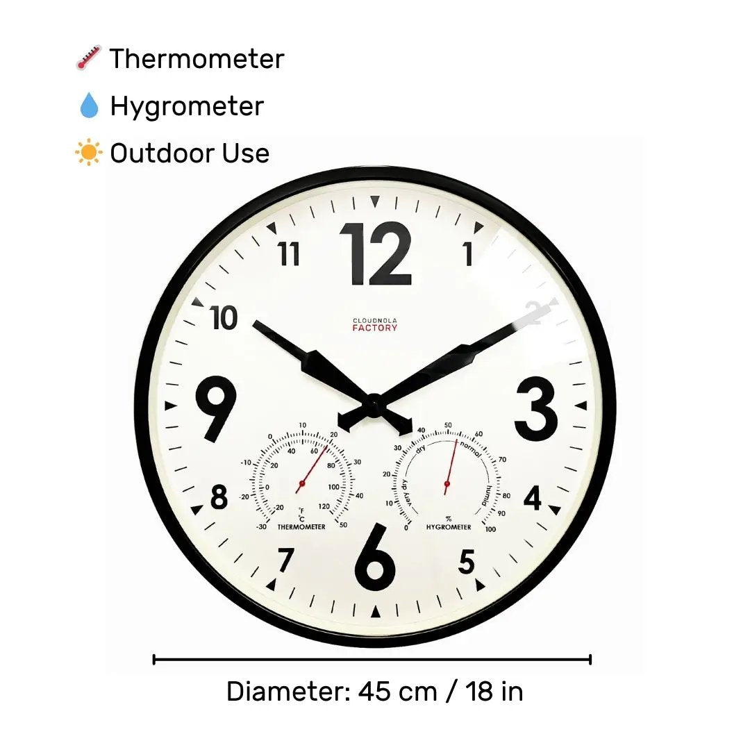 Station Clock Brown (CLOUDNOLA)送料無料 Garden Clock – Factory Outdoor XL Black – Clock | Cloudnola