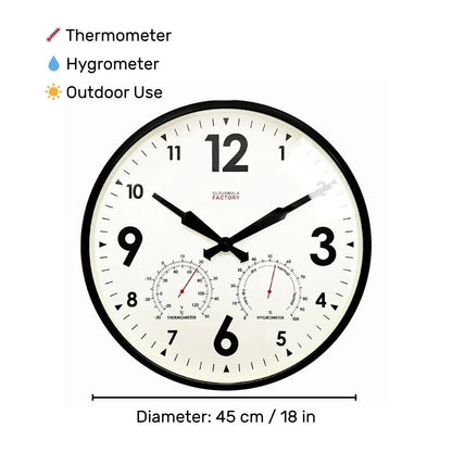 Factory XL Black Outdoor Clock Cloudnola