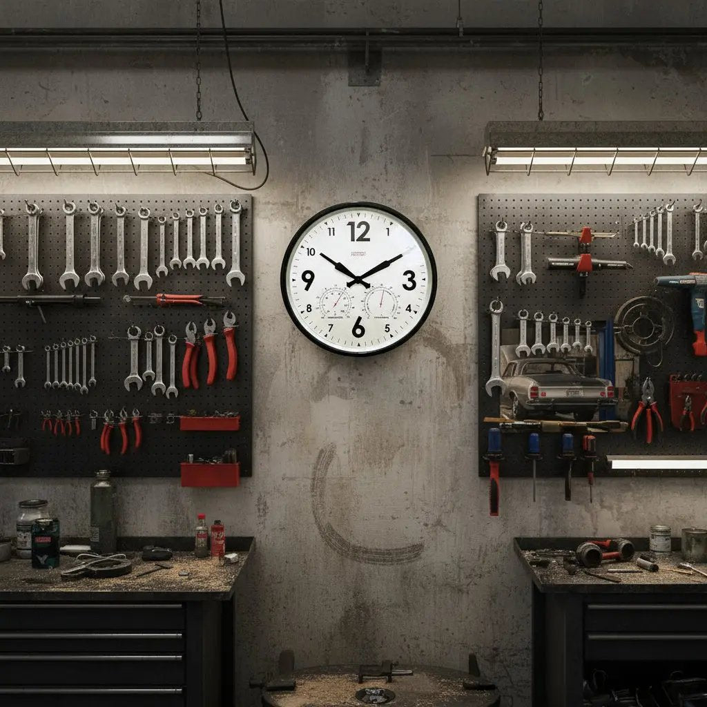 Factory XL Black Outdoor Clock Cloudnola