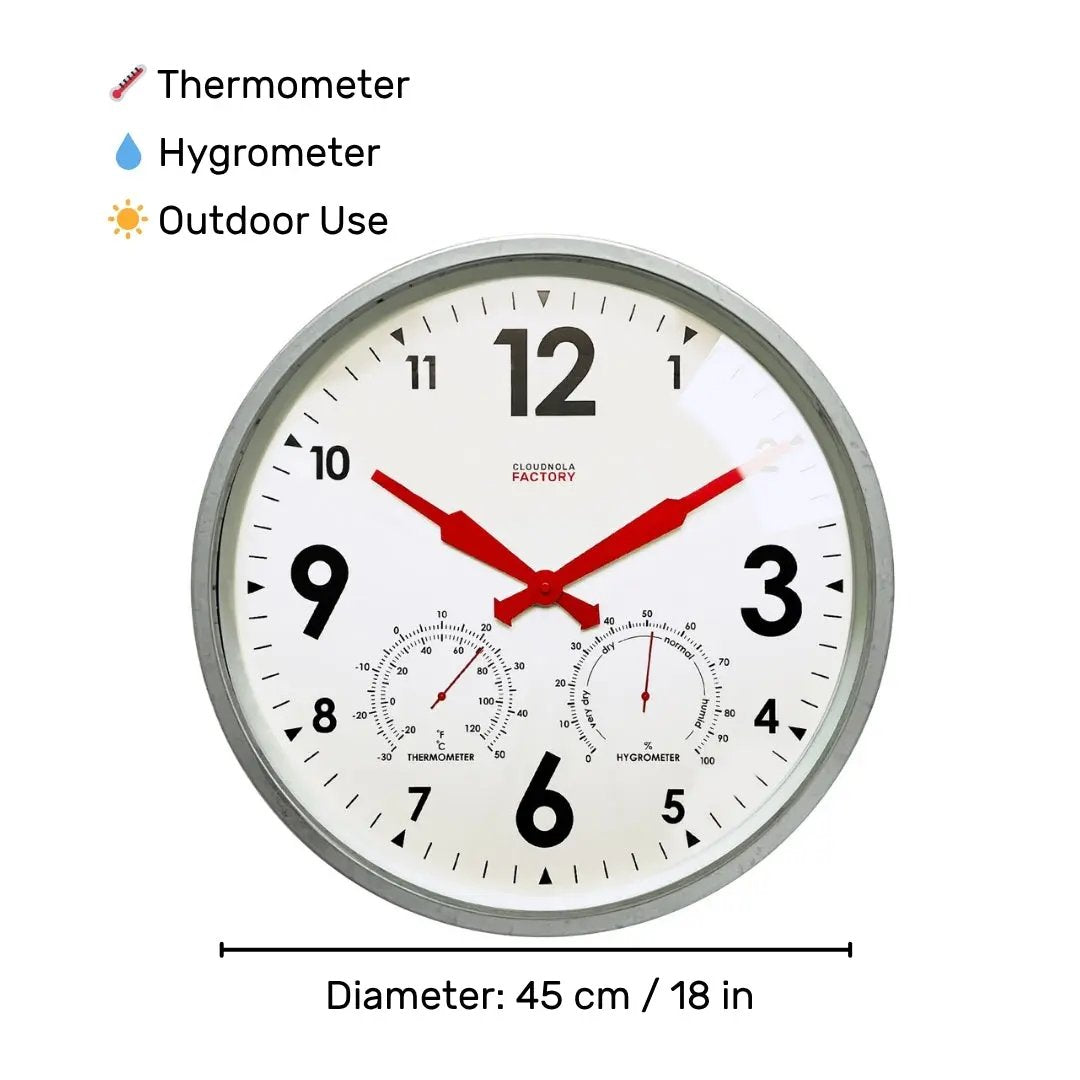 Factory XL Zinc Outdoor Clock Cloudnola