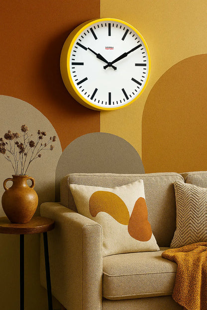 Factory Yellow XL Clock Cloudnola