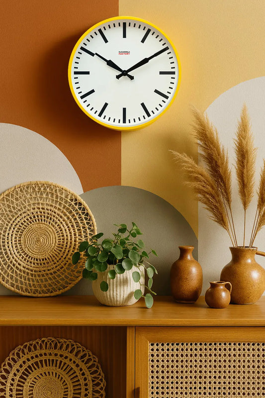 Factory Yellow XL Clock Cloudnola