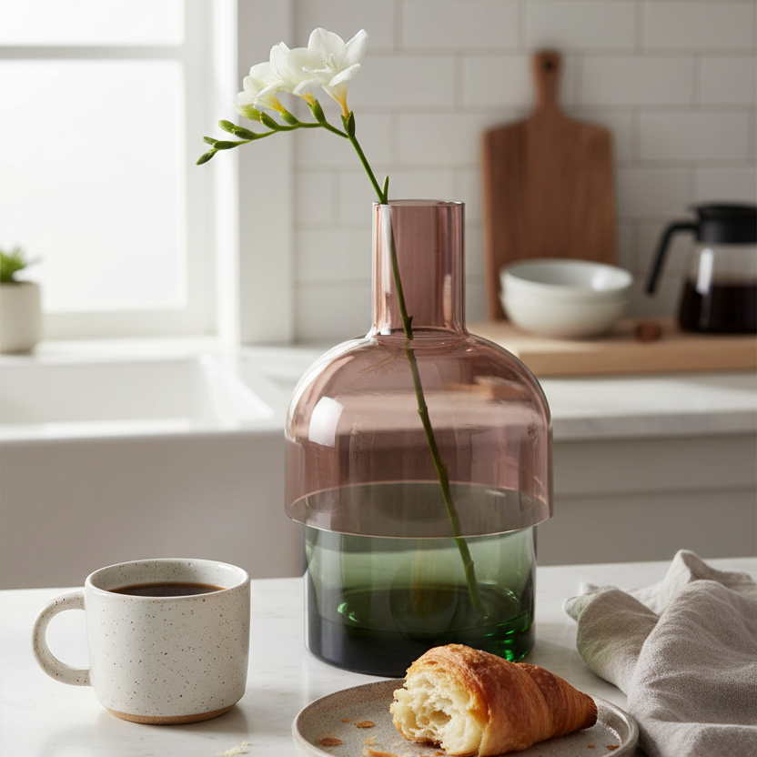 Flip Reversible Glass Vase – Gray & Pink Large