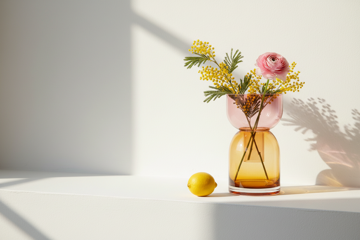 Flip Reversible Glass Vase – Pink & Yellow Medium