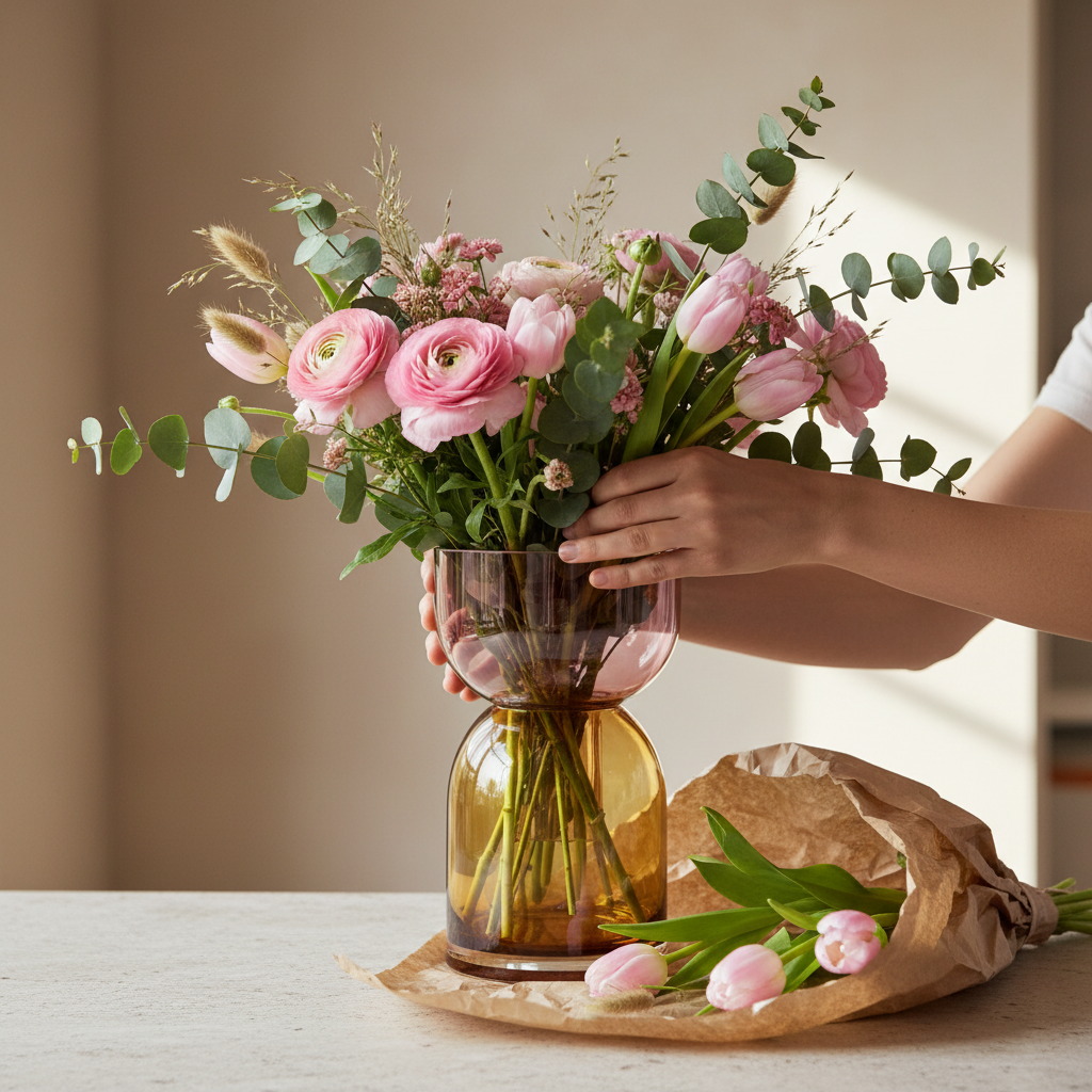 Flip Reversible Glass Vase – Pink & Yellow