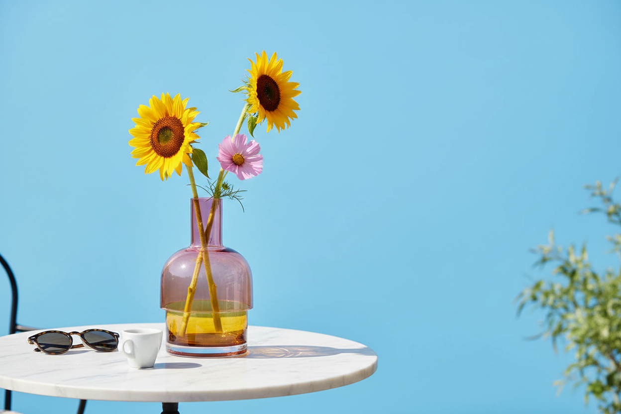 Flip Reversible Glass Vase – Pink & Yellow Medium