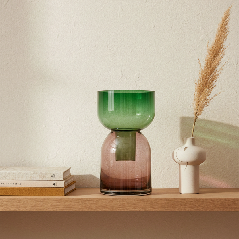 Flip Reversible Glass Vase – Pink & Green