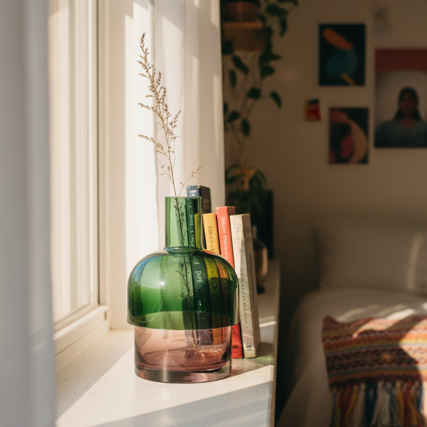 Flip Reversible Glass Vase – Pink & Green
