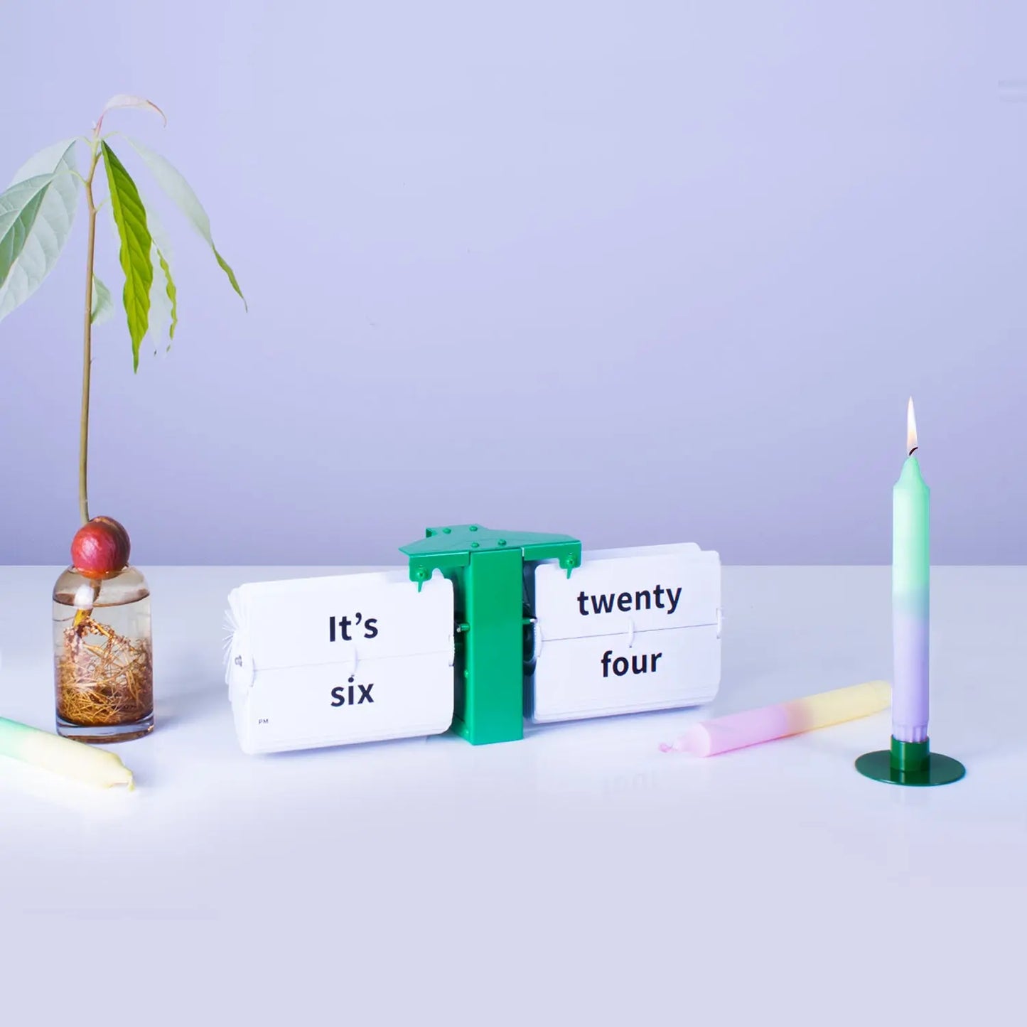 Flipping Out Text MoMA Green Flip Clock – Word Display Clock | Cloudnola Cloudnola