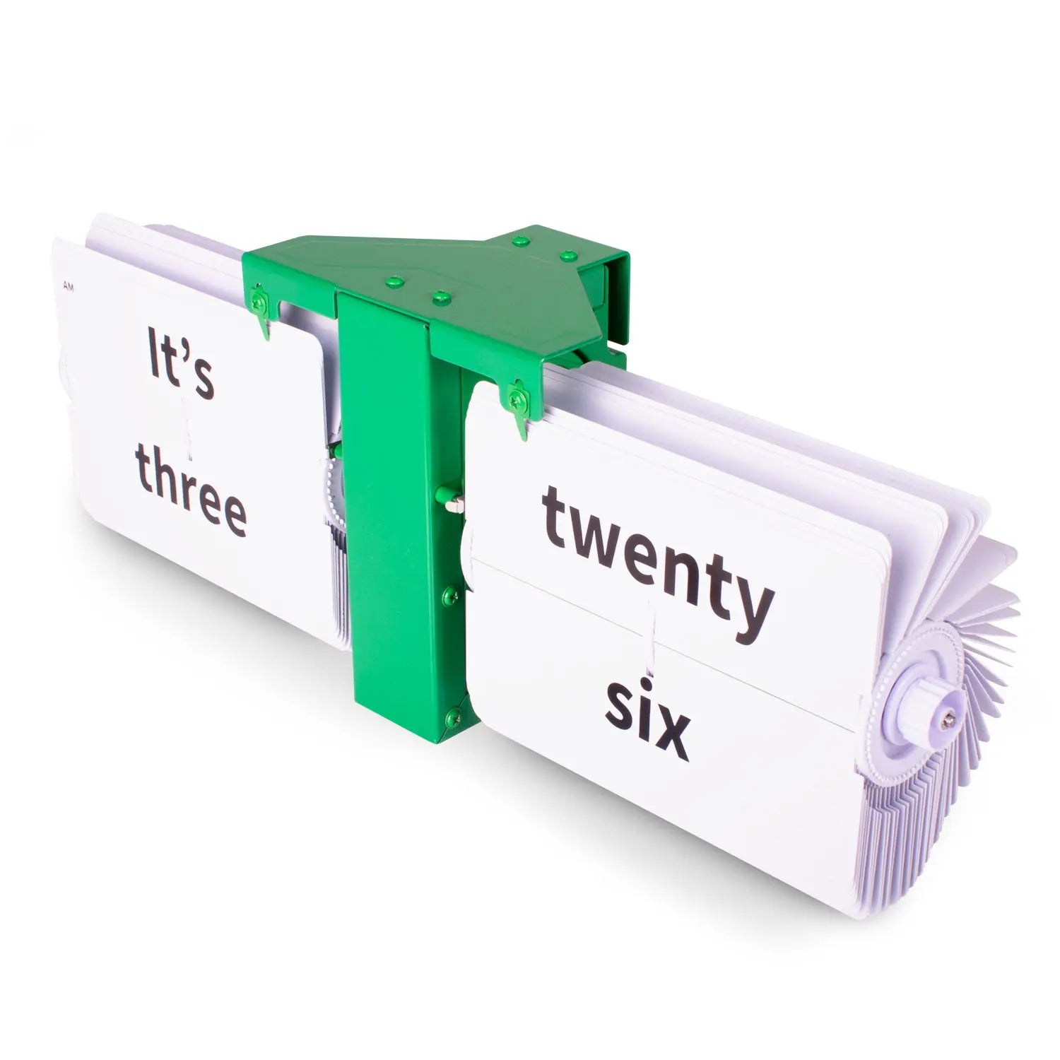 Flipping Out Text MoMA Green Flip Clock – Word Display Clock | Cloudnola Cloudnola