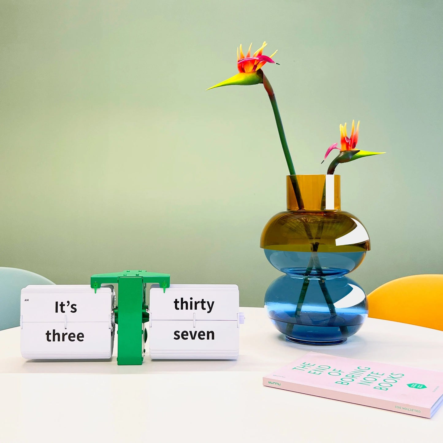 Flipping Out Text MoMA Green Flip Clock – Word Display Clock | Cloudnola Cloudnola
