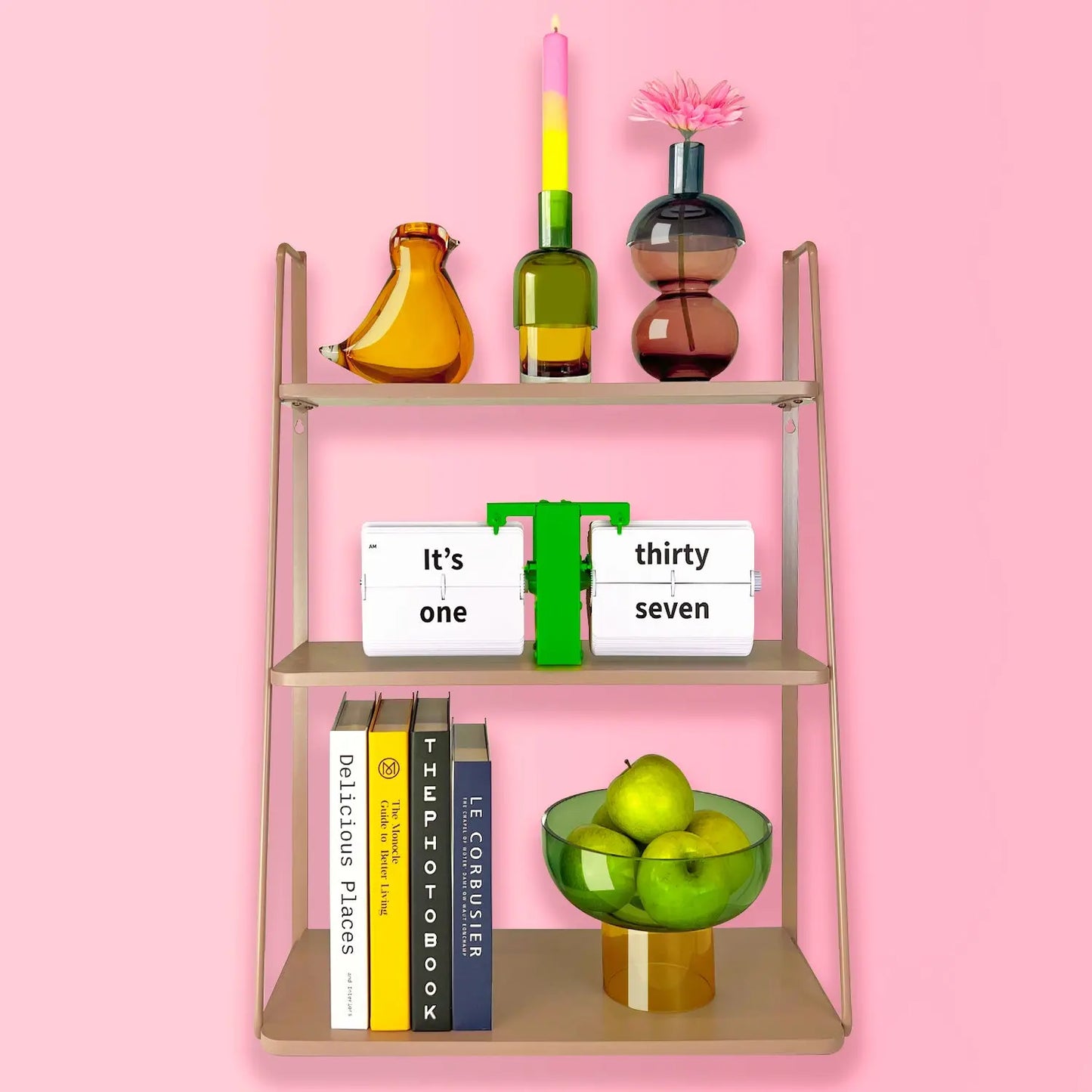 Flipping Out Text MoMA Green Flip Clock – Word Display Clock | Cloudnola Cloudnola