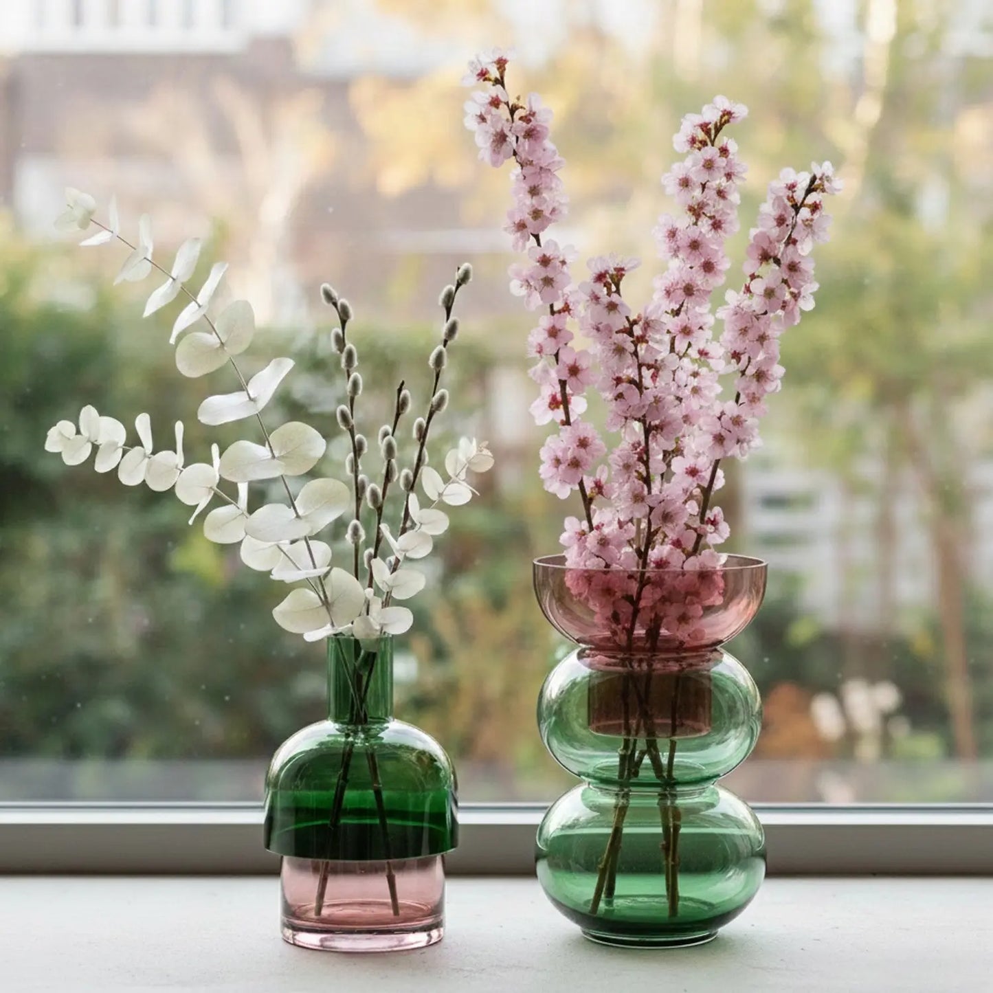 Fusion Bubble Green Vase Set Cloudnola