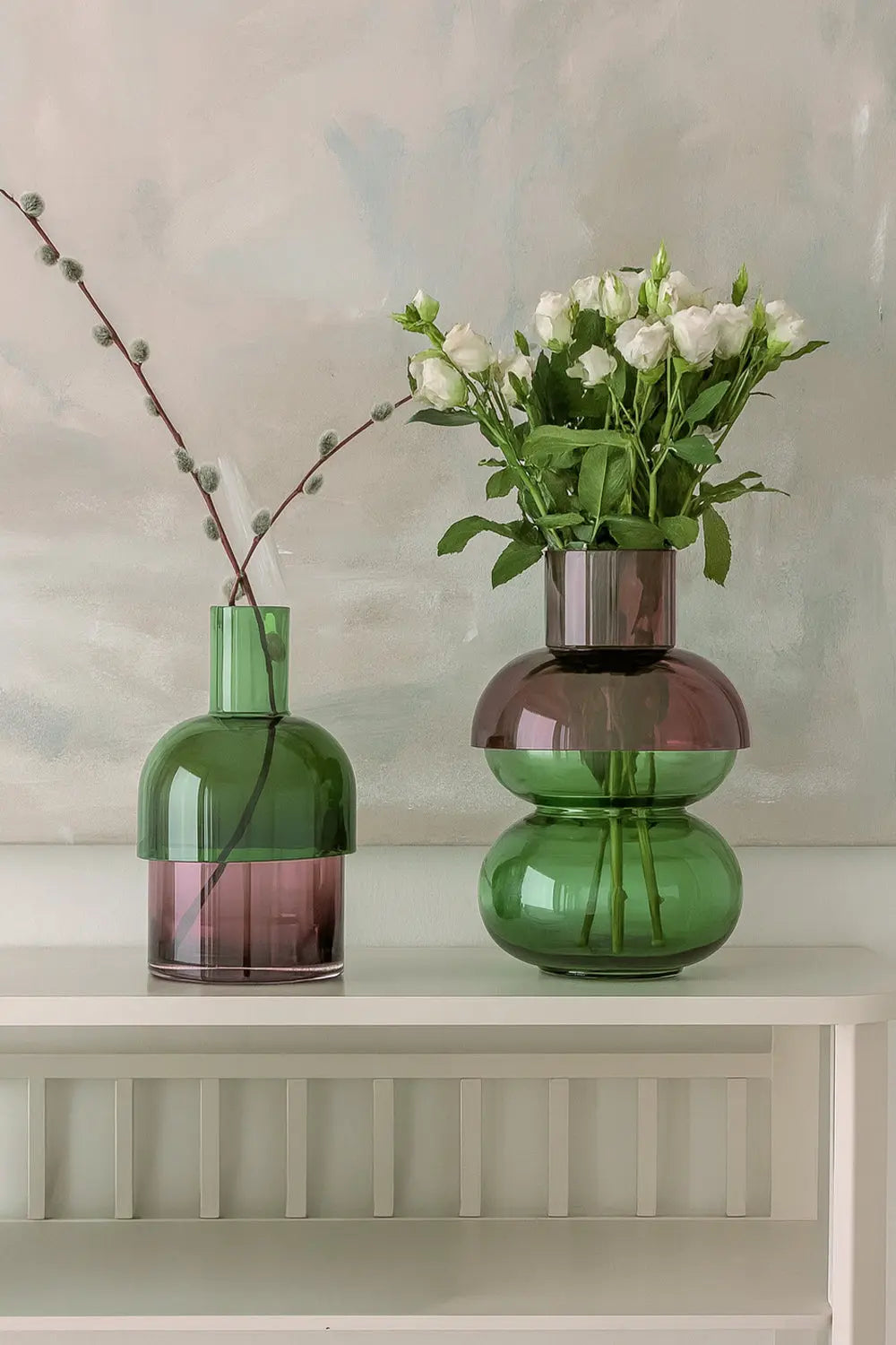 Fusion Bubble Green Vase Set Cloudnola