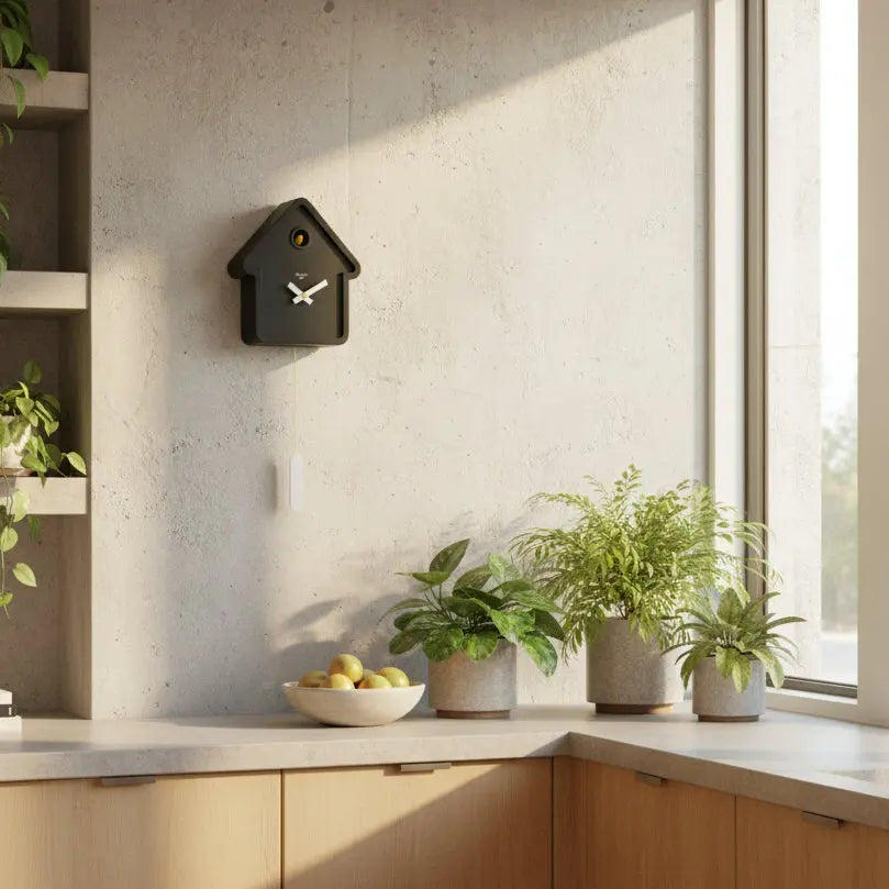 MoMA House Black Modern Cuckoo Clock | Cloudnola