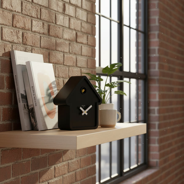 MoMA House Black Modern Cuckoo Clock | Cloudnola